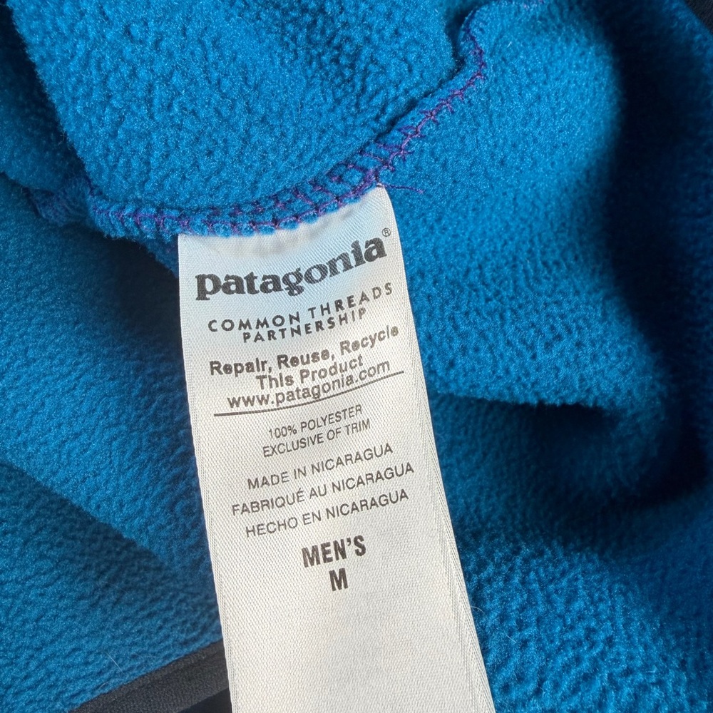 Patagonia Synchilla T-Snap Purple Teal Pullover Jacket Mens Medium - Picture 9 of 9